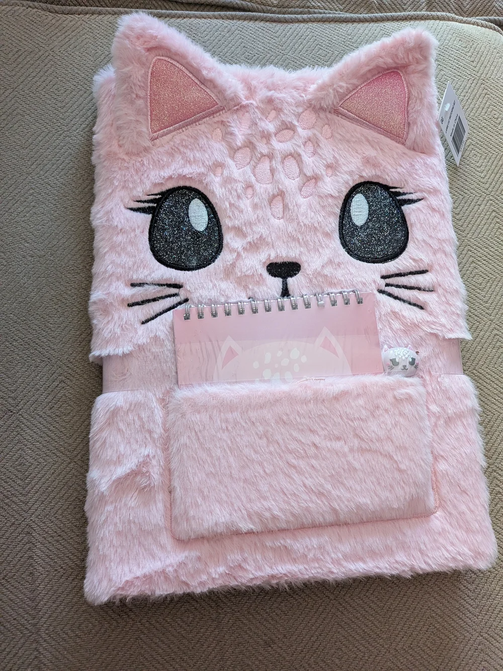 Pink Furry Cat Sketchbook & Notebook Bundle
